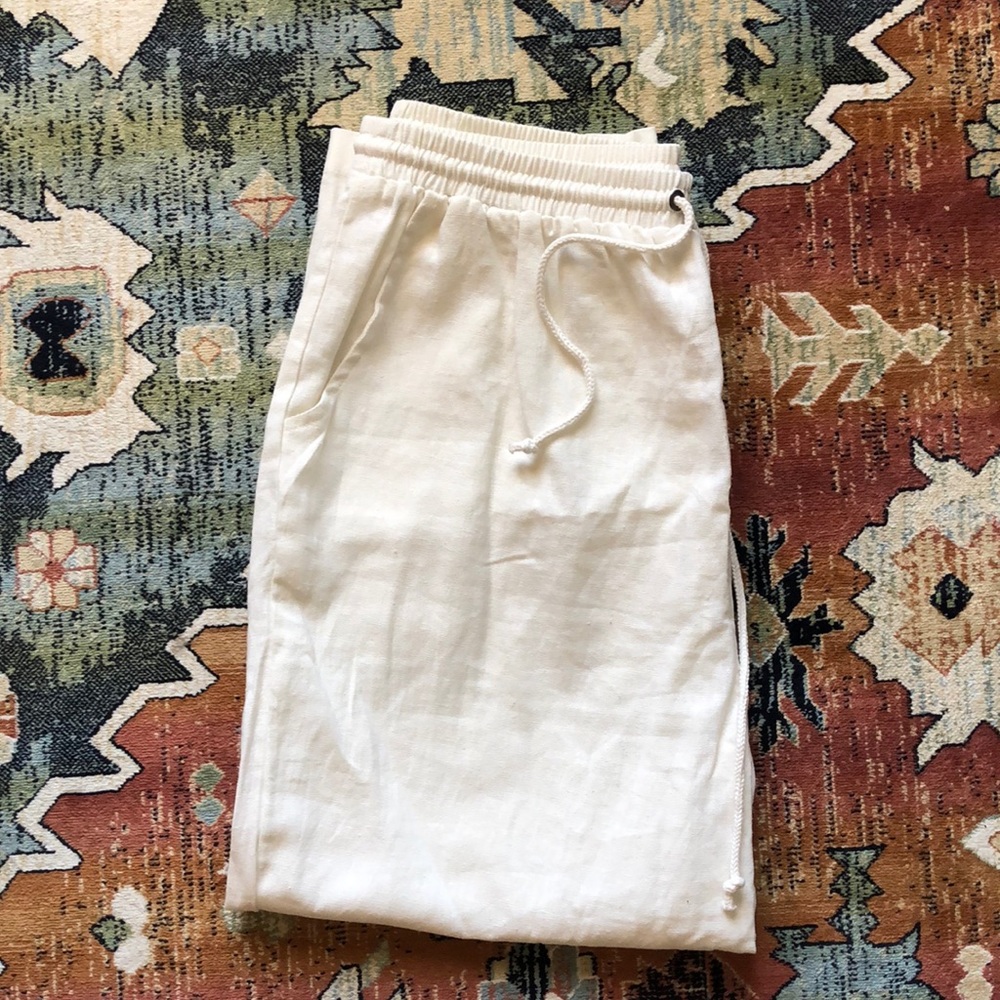 White Linen Pants (Size L)
